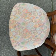 4 Louis Philippe chairs in solid wood and floral fabric.