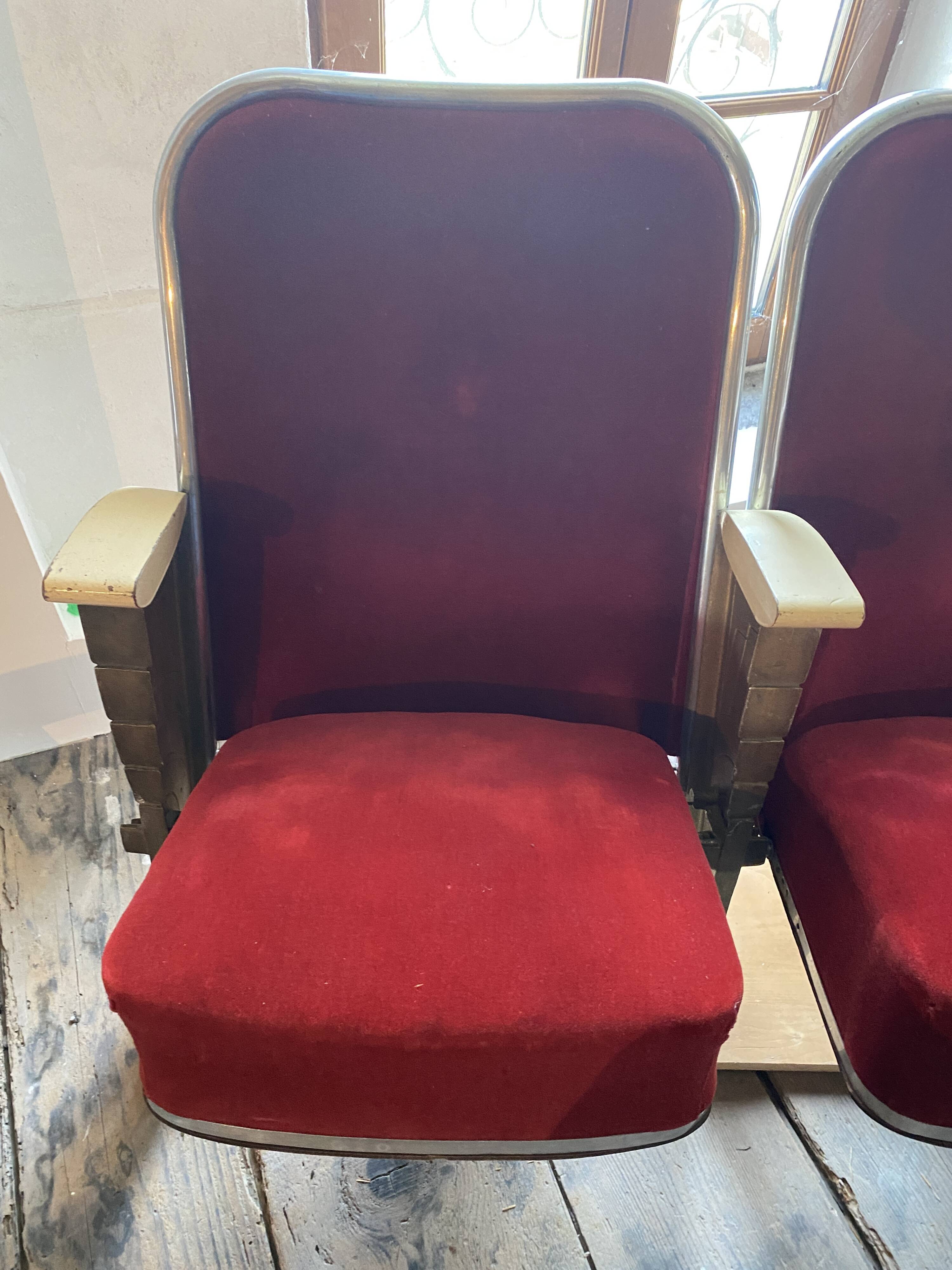 Burgundy velvet folding seat