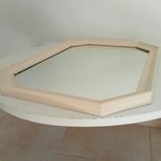 Vintage octagonal white lacquered mirror