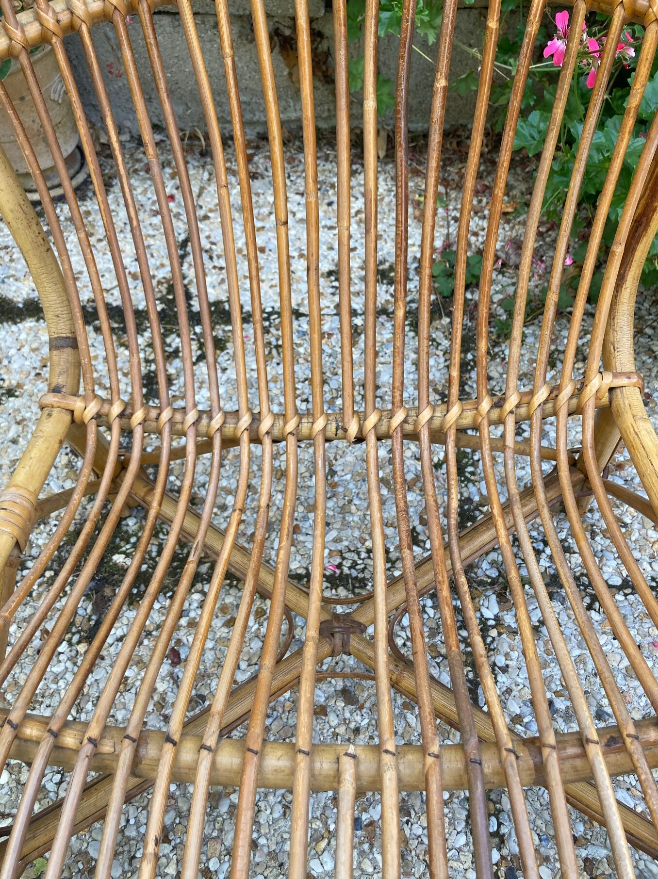 Fauteuil en rotin vintage