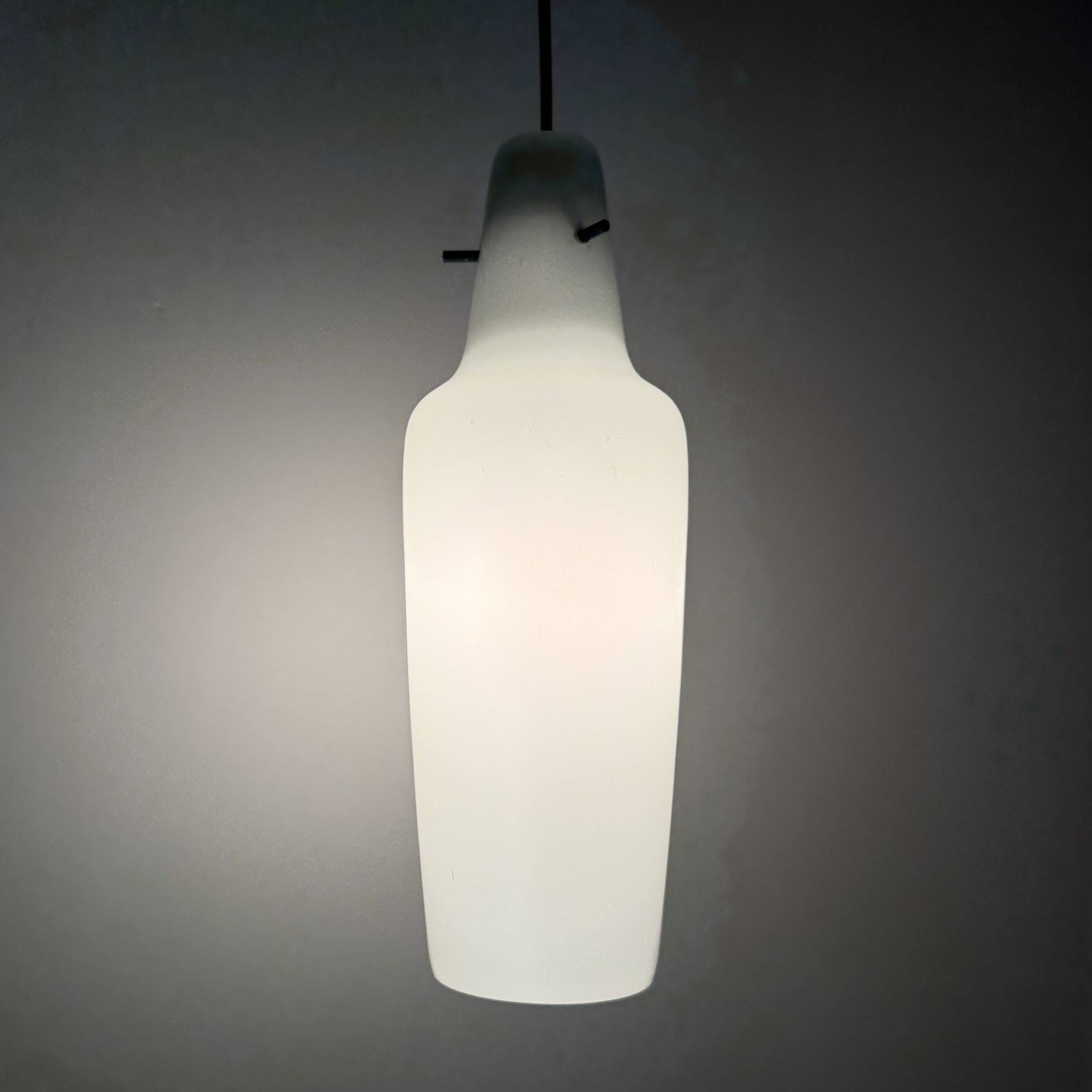 Mid-century grey glass pendant hanging lamp , 1960s Scandinavian