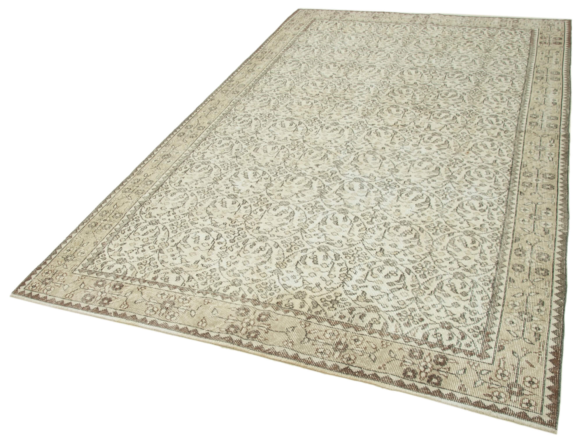 Hand-Knotted Unique Turkish Beige Rug 171 cm x 285 cm