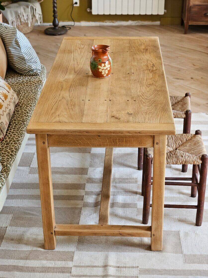 Table de ferme ancienne en chêne massif rénovée