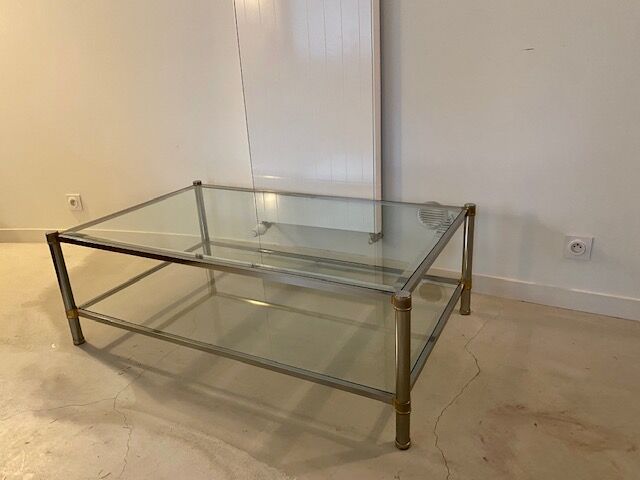 Double glass top coffee table