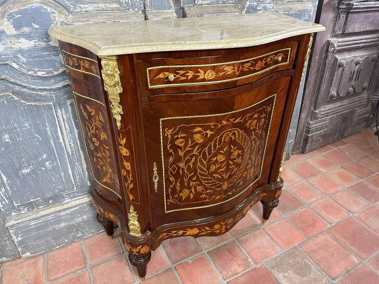 Ornamental commode in marquetry - Napoleon III style