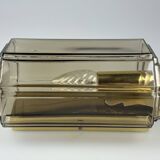 1960s/70s Wall Lamp Glashütte Limburg Germany Glass & Metal Age Design