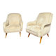 Paire de fauteuils pieds compas