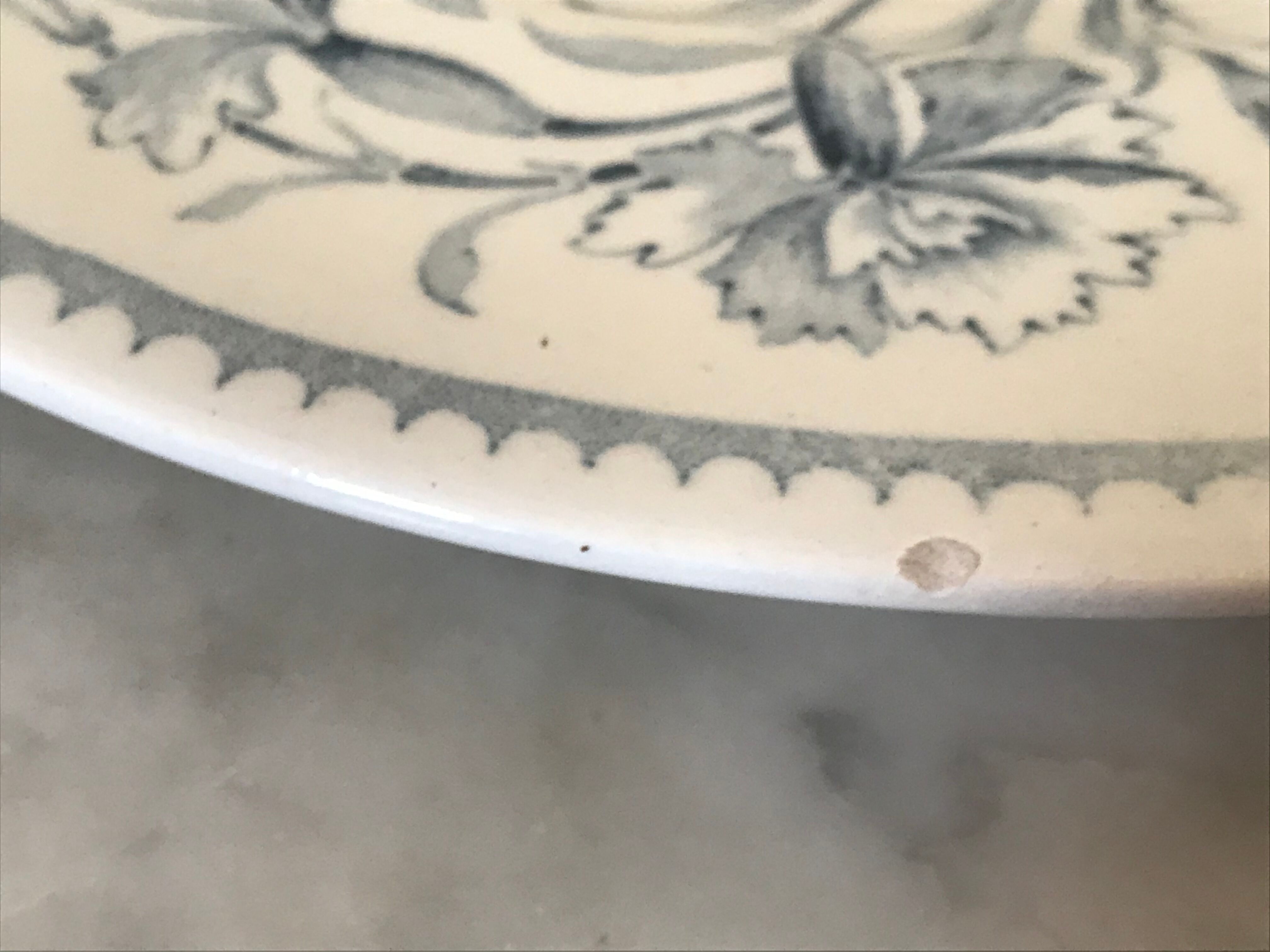 Lot of 6 plates Lunéville Art Nouveau