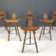 Ensemble de 6 tabourets de bar brutalistes, années 1960