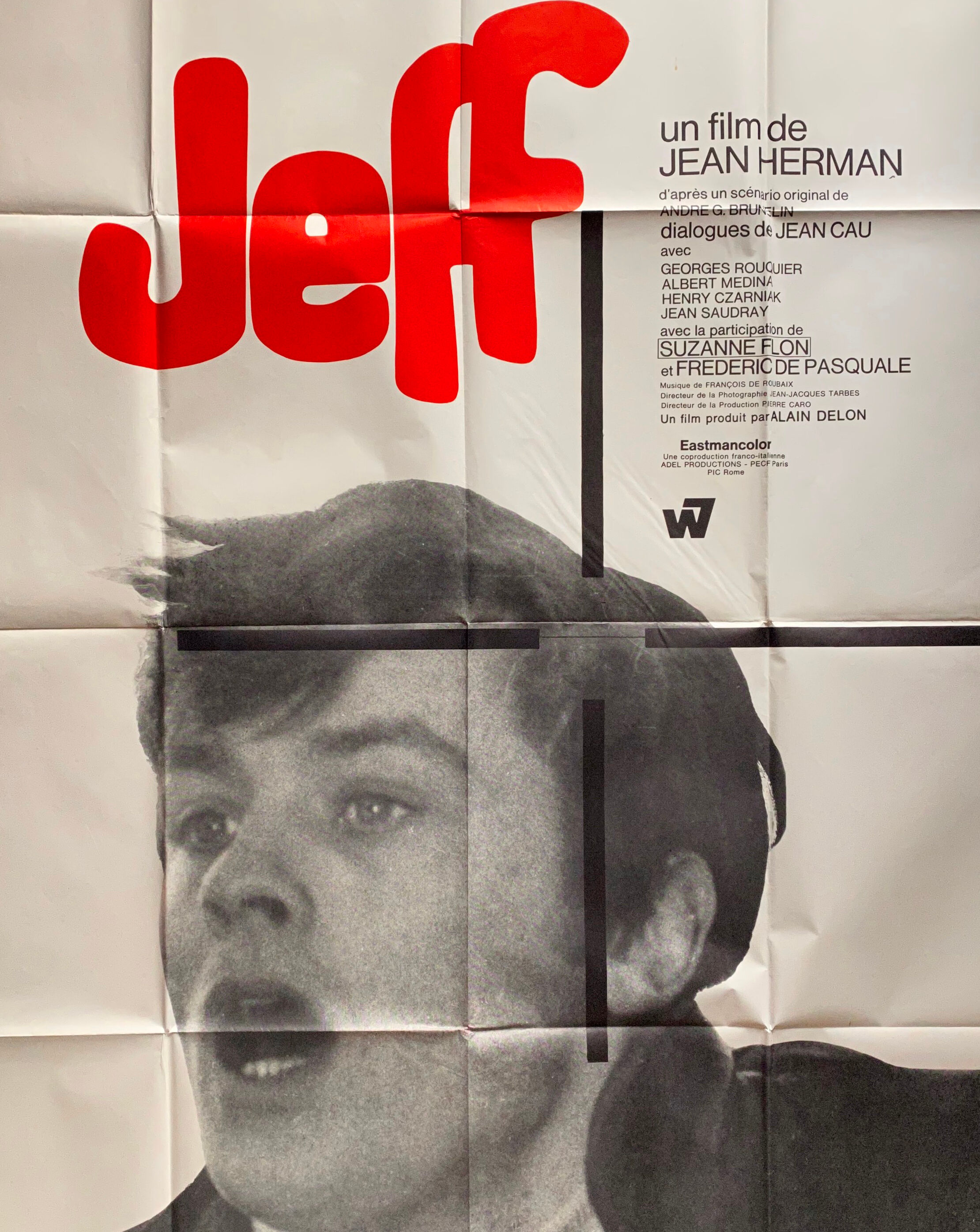 Affiche cinéma originale "Jeff" Alain Delon 120x160cm 1969