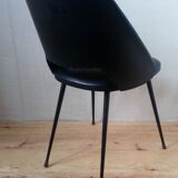 Leatherette black barrel chair