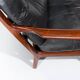 Mid Century Rosewood Armchairs in Leather, Danish Design 1950s