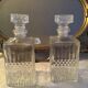 Whisky cellar pair of glass and crystal decanters