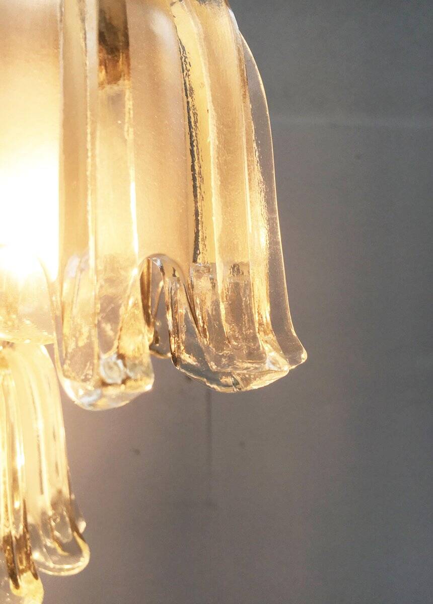 German type glass and metal chandelier 9471 by Richard Essig, 1970s.