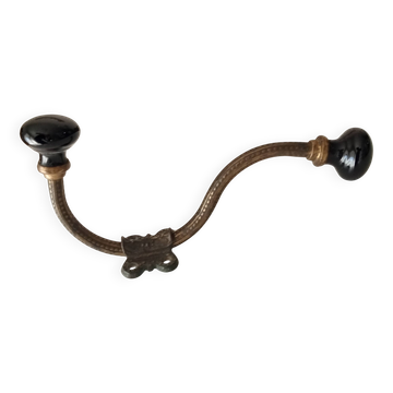 Double wall coat hook, antique 19th century Art Nouveau style.