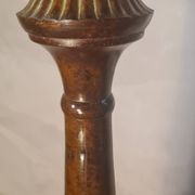1930s tortoiseshell painted steel lamp with parchment shade 73x40 cm