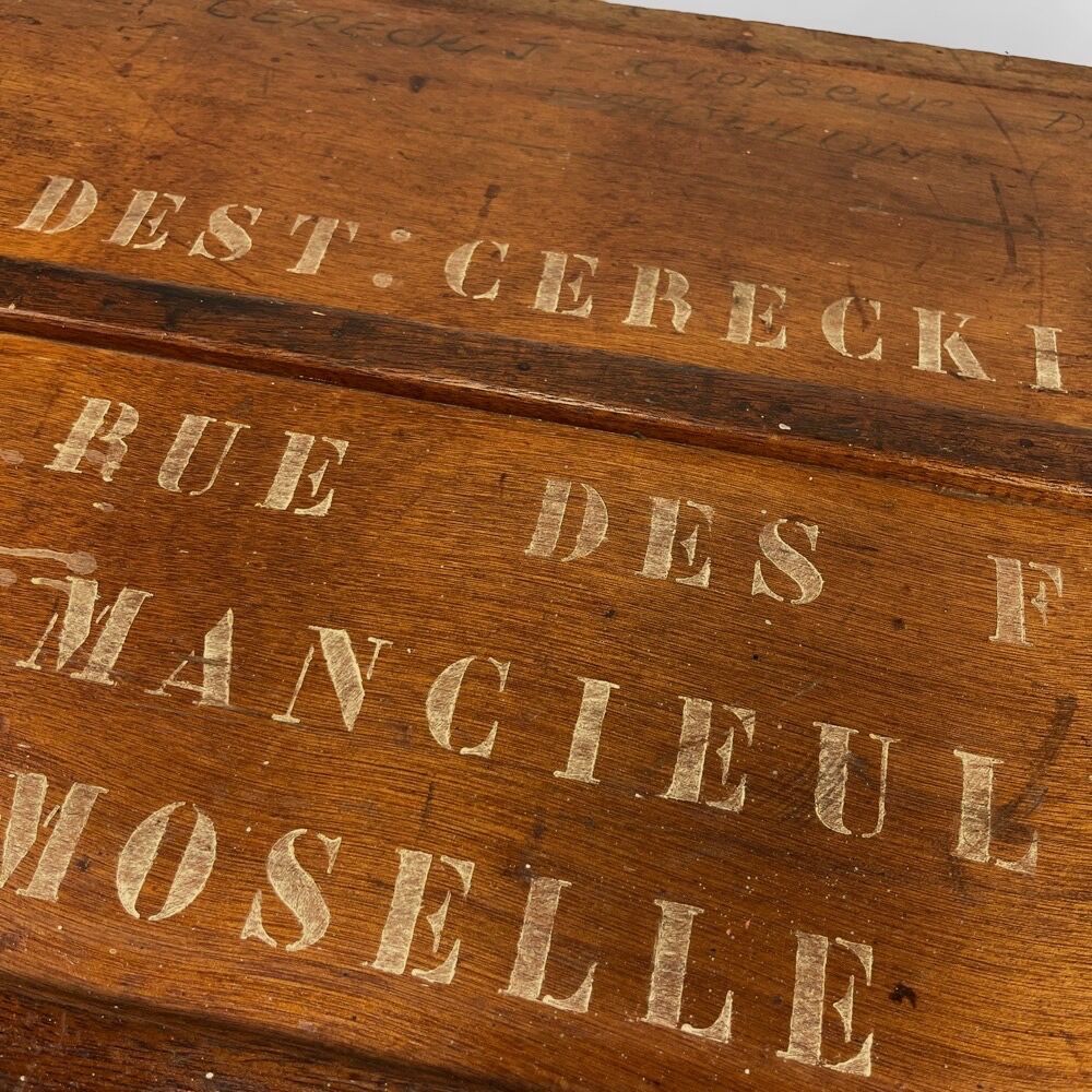 Old wooden transport trunk