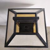 Japanese lamp in black lacquered wood and rice paper H:75cm