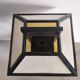 Japanese lamp in black lacquered wood and rice paper H:75cm