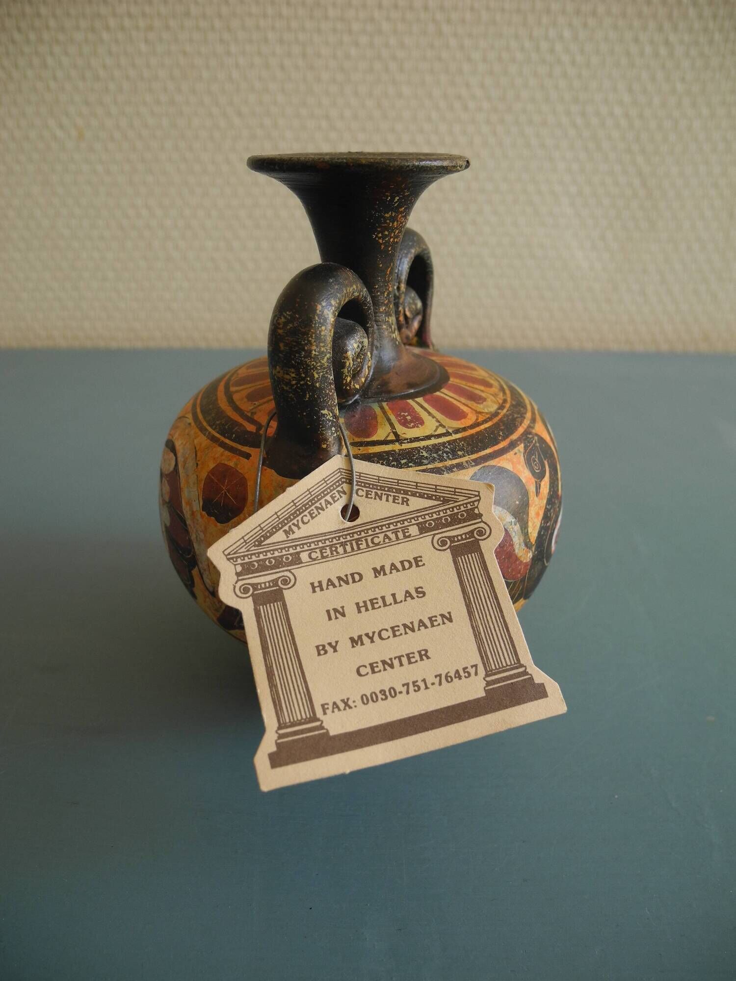 Greek pottery reproduction Corinthian vase copy Corinthian period 650 BC