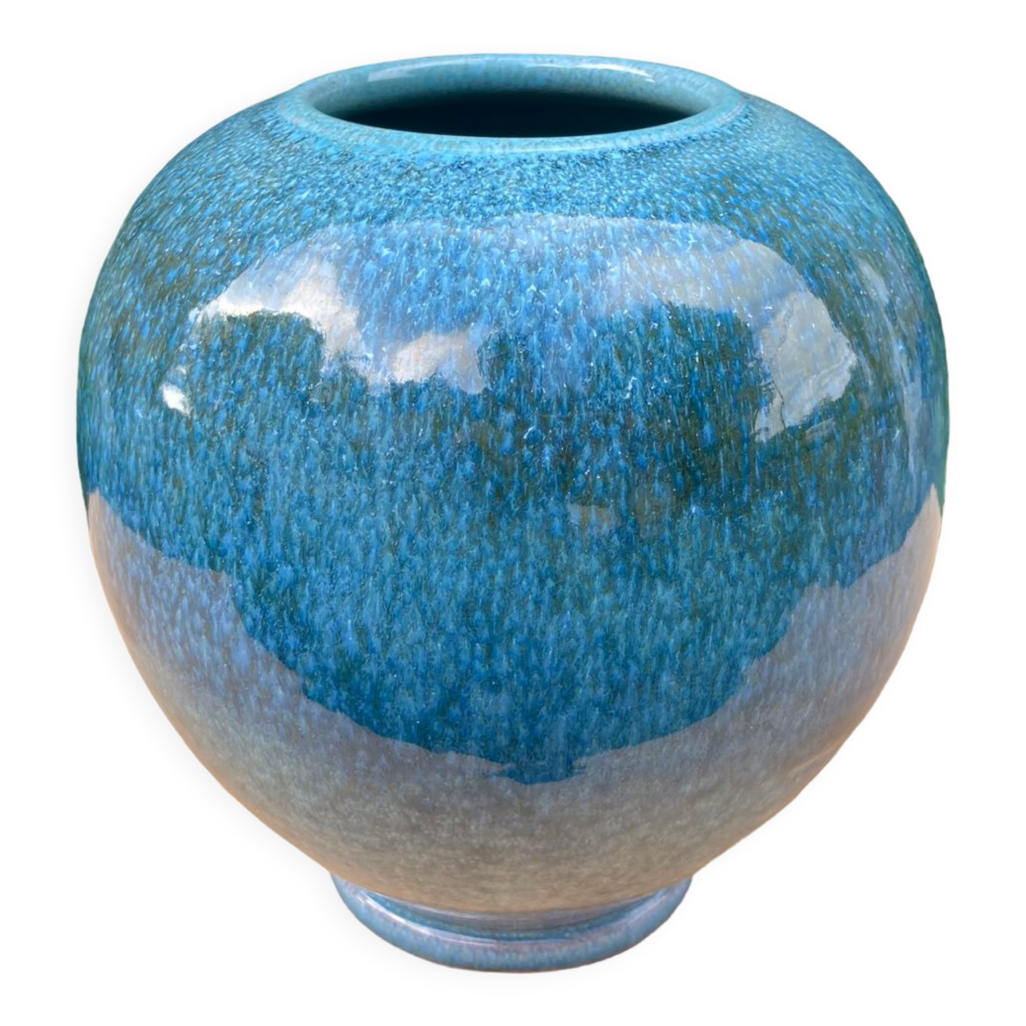 Enamelled ceramic vase