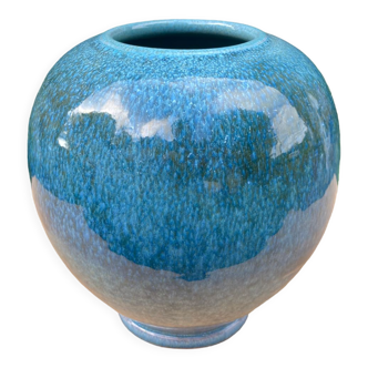 Enamelled ceramic vase