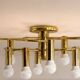 Brass suspension Mid-century 10 arms by Honsel Leuchten