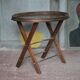 Small folding coffee table with a wooden top and brass in the Napoléon III style.
