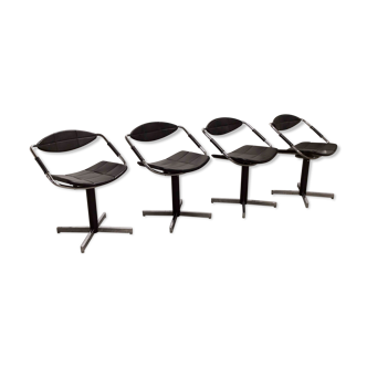 Lot de 4 chaises fauteuils Steiner modèle unesco 1962