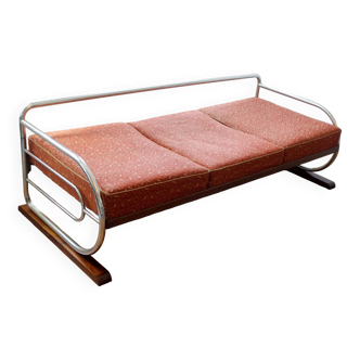 Bauhaus Three Seater Tubular Sofa by Slezak, Czechoslovakia, 1930s