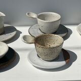 Modular Indonesian ceramic tableware service (6 elements + cups)