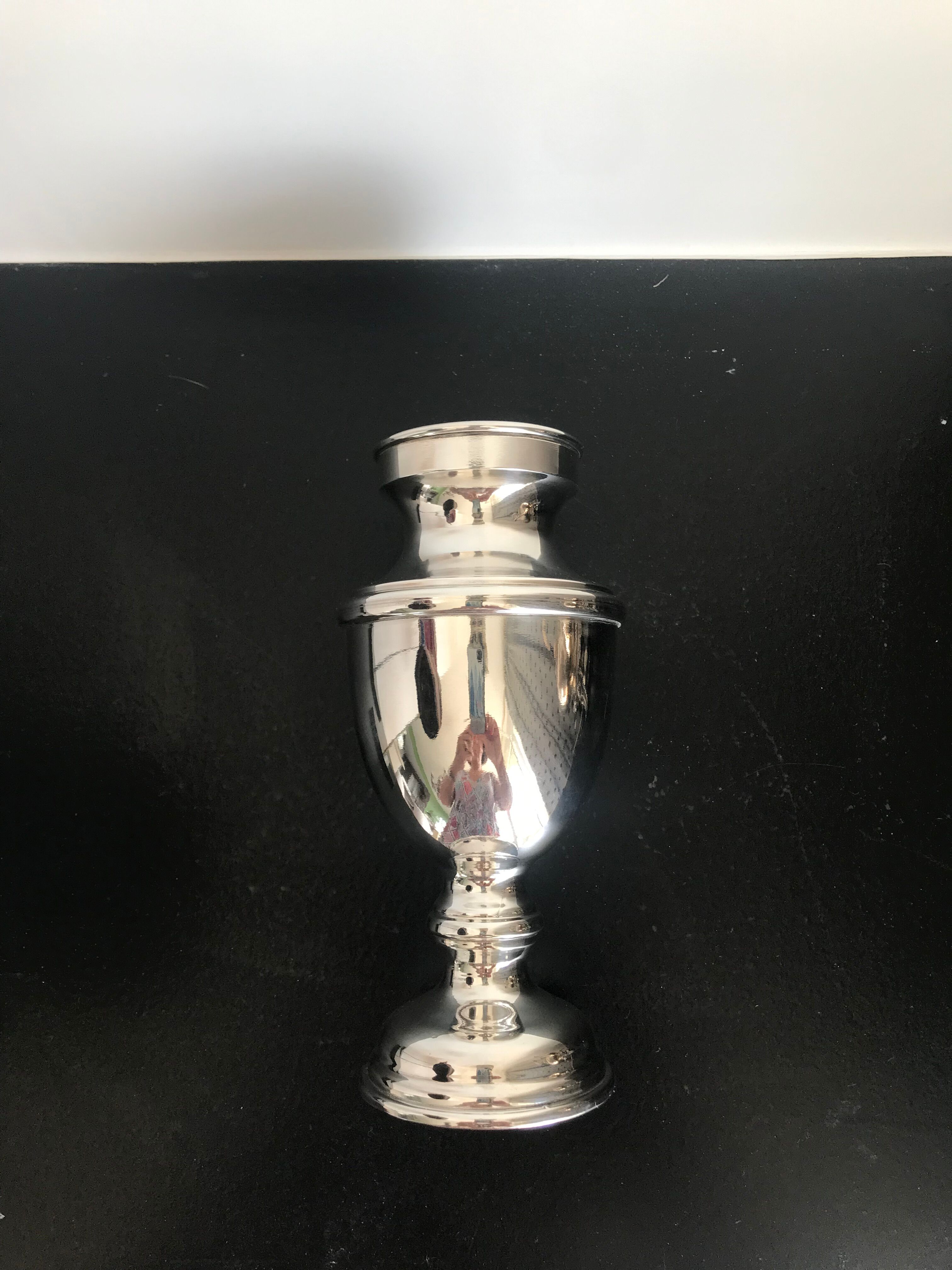 Antique silver metal vase