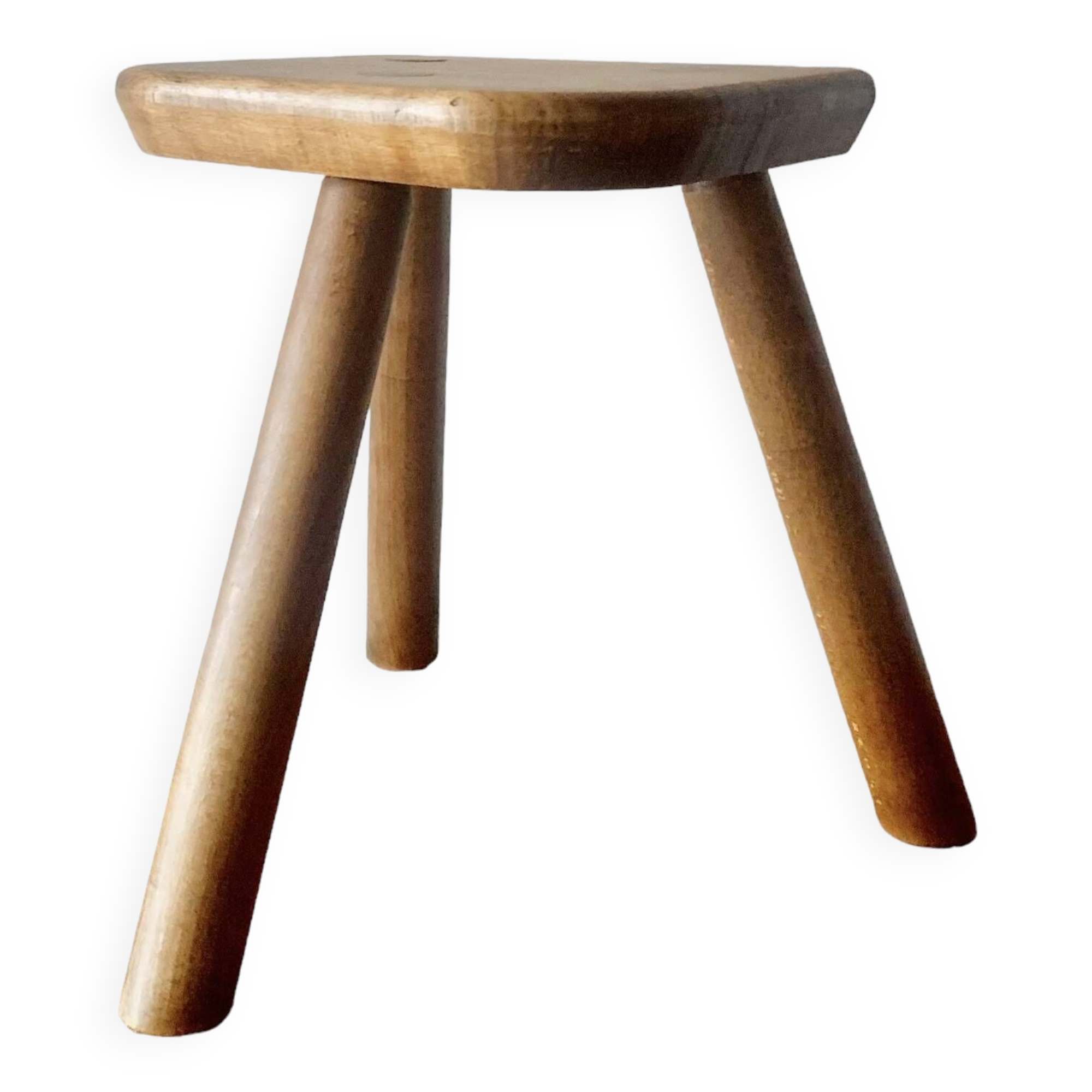 Antique wooden tripod farm stool