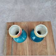 Pair of small antique bud vases numbered 396.