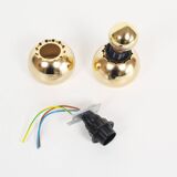 Set (2) of petite playful brass ‘ball’ wall lights, Italy 1970’s
