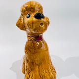 Pichet en barbotine caniche camel