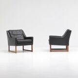 Pair of leather armchairs by Rudolf Bernd Glatzel for Kill International 1960