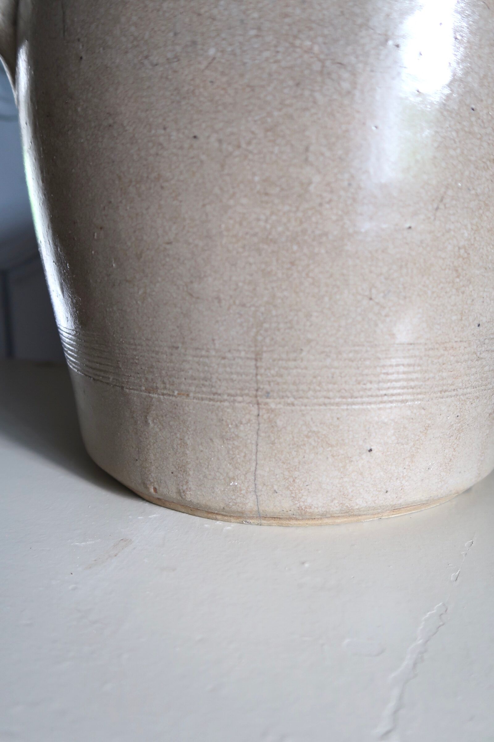 Old grey sandstone pot