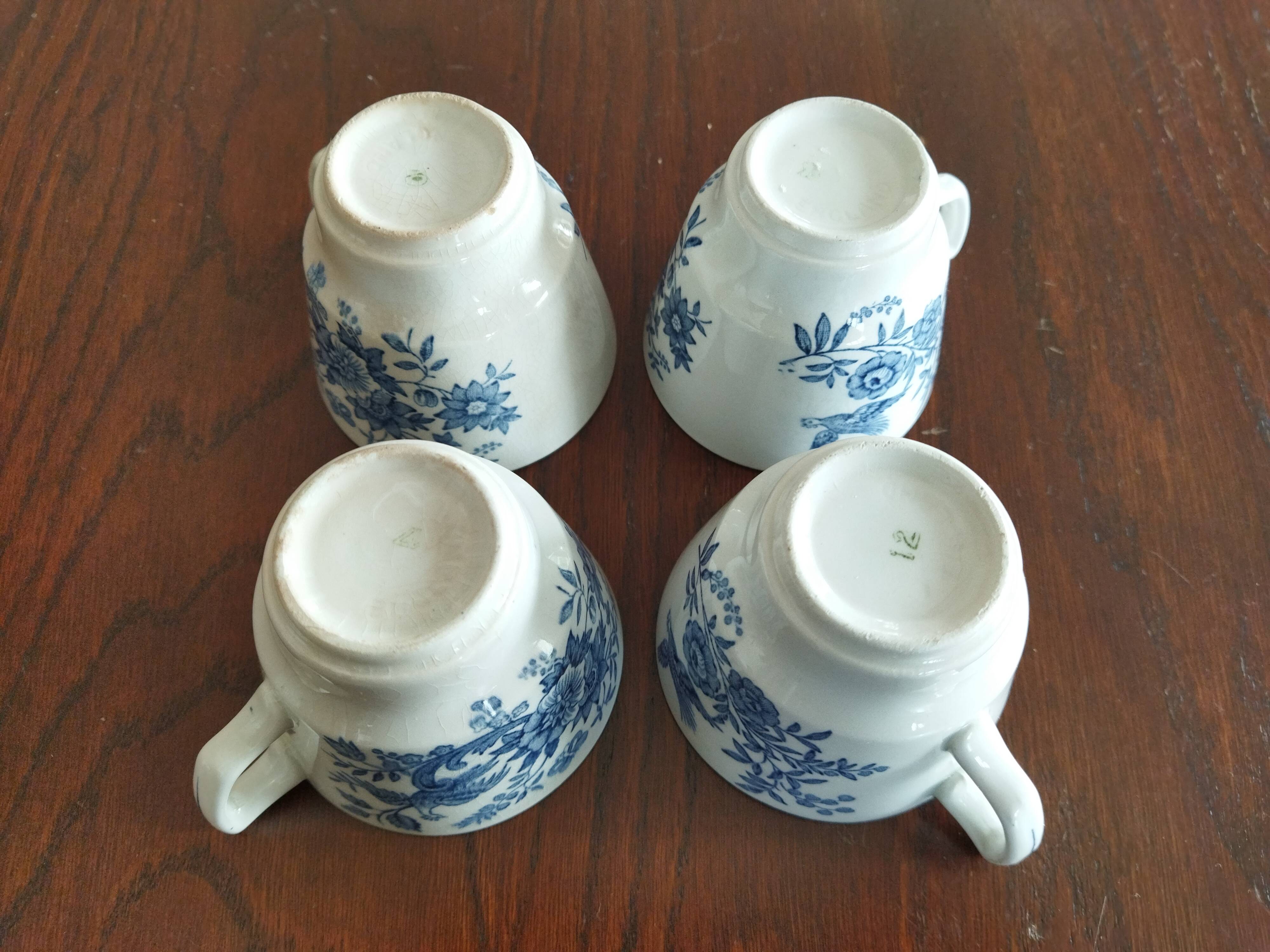 Ridgway "Windsor" English mocha cups blue