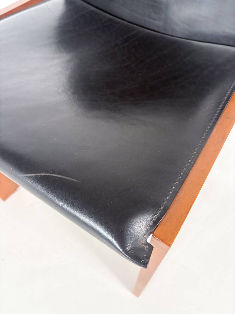 Mid-Century Modern Set of 4 Chairs in the Style of Scarpa, 1970s