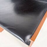 Mid-Century Modern Set of 4 Chairs in the Style of Scarpa, 1970s