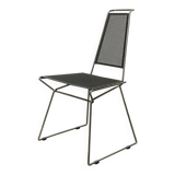 Postmodern vintage metal side chair by Rolf Rahmlow, 1980s