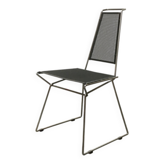 Postmodern vintage metal side chair by Rolf Rahmlow, 1980s