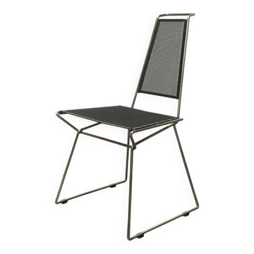 Postmodern vintage metal side chair by Rolf Rahmlow, 1980s