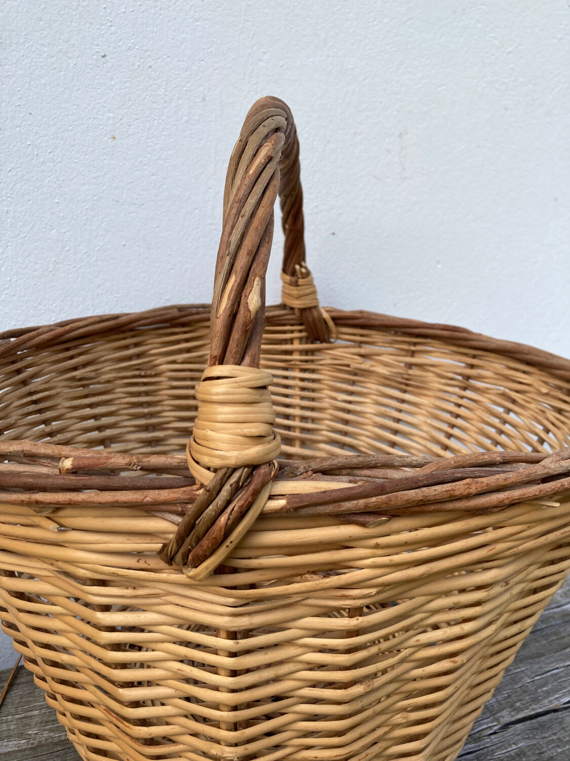 Old woven wicker basket