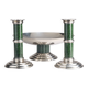 Puiforcat - pair of candlesticks and bowl