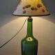 Lampe bouteille en verre vert