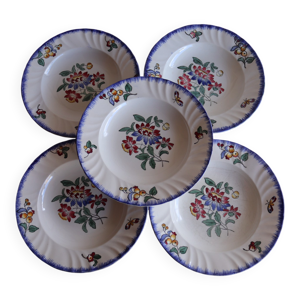 Lot de 5 assiettes longwy