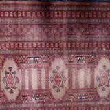 Handmade vintage Uzbek Bukhara rug 95cm x 157cm, 1950s