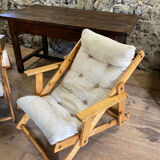 Pair of pine garden armchairs